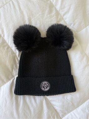 Guess Double Pom Beanie Black Women